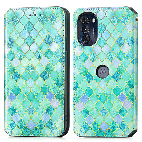 Coque Portefeuille Motif Fantaisie Livre Cuir Etui Clapet S02D pour Motorola Moto G 5G (2022) Vert