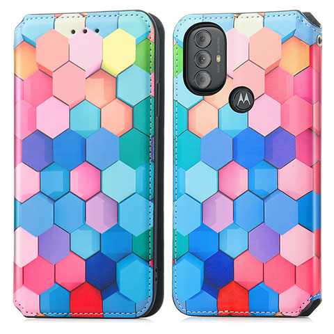 Coque Portefeuille Motif Fantaisie Livre Cuir Etui Clapet S02D pour Motorola Moto G Play (2023) Colorful