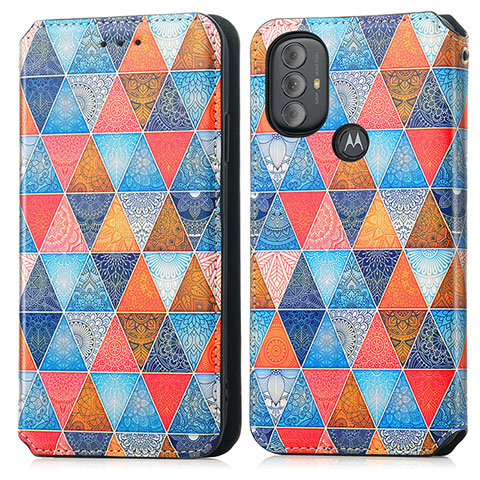 Coque Portefeuille Motif Fantaisie Livre Cuir Etui Clapet S02D pour Motorola Moto G Play (2023) Marron