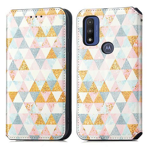 Coque Portefeuille Motif Fantaisie Livre Cuir Etui Clapet S02D pour Motorola Moto G Pure Blanc