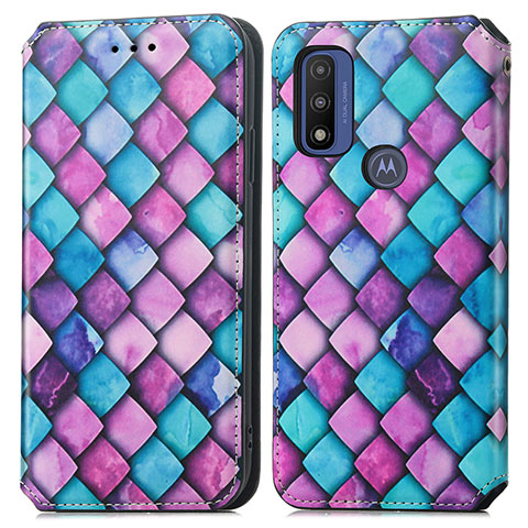 Coque Portefeuille Motif Fantaisie Livre Cuir Etui Clapet S02D pour Motorola Moto G Pure Violet