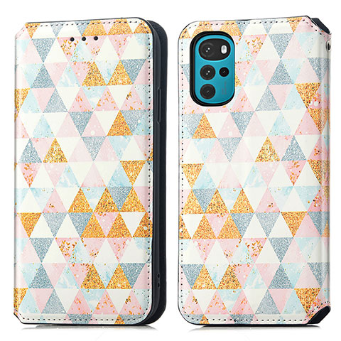 Coque Portefeuille Motif Fantaisie Livre Cuir Etui Clapet S02D pour Motorola Moto G22 Blanc