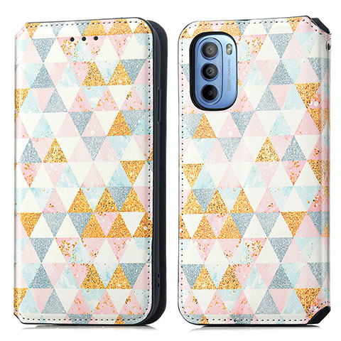 Coque Portefeuille Motif Fantaisie Livre Cuir Etui Clapet S02D pour Motorola Moto G31 Blanc