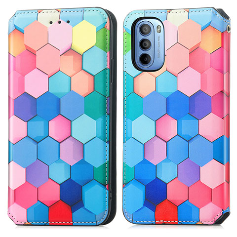 Coque Portefeuille Motif Fantaisie Livre Cuir Etui Clapet S02D pour Motorola Moto G31 Colorful