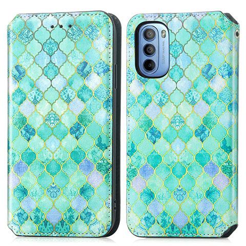 Coque Portefeuille Motif Fantaisie Livre Cuir Etui Clapet S02D pour Motorola Moto G31 Vert