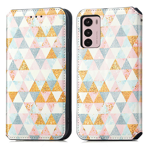 Coque Portefeuille Motif Fantaisie Livre Cuir Etui Clapet S02D pour Motorola Moto G42 Blanc