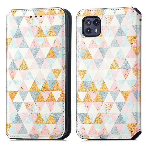 Coque Portefeuille Motif Fantaisie Livre Cuir Etui Clapet S02D pour Motorola Moto G50 5G Blanc