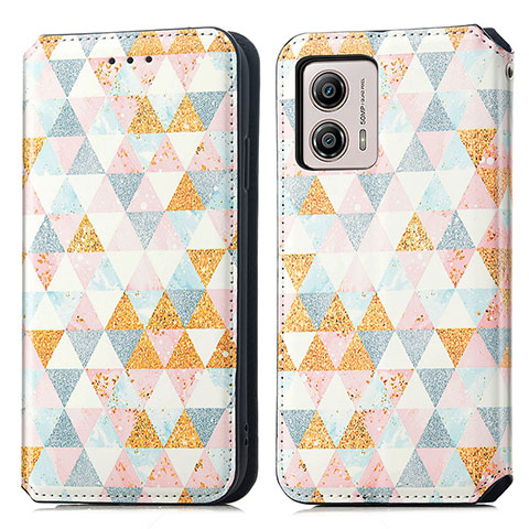 Coque Portefeuille Motif Fantaisie Livre Cuir Etui Clapet S02D pour Motorola Moto G53 5G Blanc