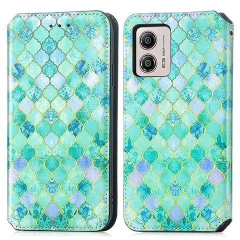 Coque Portefeuille Motif Fantaisie Livre Cuir Etui Clapet S02D pour Motorola Moto G53 5G Vert