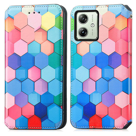 Coque Portefeuille Motif Fantaisie Livre Cuir Etui Clapet S02D pour Motorola Moto G54 5G Colorful