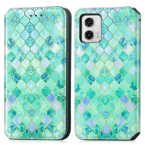 Coque Portefeuille Motif Fantaisie Livre Cuir Etui Clapet S02D pour Motorola Moto G73 5G Vert