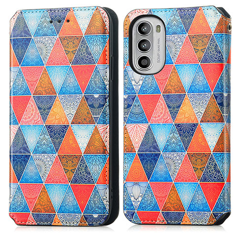 Coque Portefeuille Motif Fantaisie Livre Cuir Etui Clapet S02D pour Motorola Moto G82 5G Marron