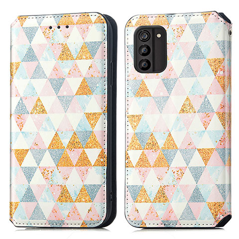 Coque Portefeuille Motif Fantaisie Livre Cuir Etui Clapet S02D pour Nokia G100 Blanc