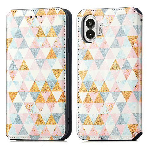 Coque Portefeuille Motif Fantaisie Livre Cuir Etui Clapet S02D pour Nothing Phone 2 Blanc