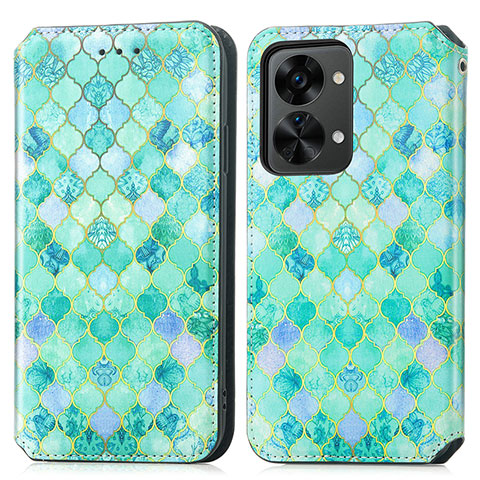 Coque Portefeuille Motif Fantaisie Livre Cuir Etui Clapet S02D pour OnePlus Nord 2T 5G Vert