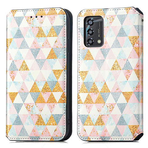 Coque Portefeuille Motif Fantaisie Livre Cuir Etui Clapet S02D pour Oppo A74 4G Blanc