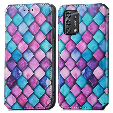 Coque Portefeuille Motif Fantaisie Livre Cuir Etui Clapet S02D pour Oppo A74 4G Violet