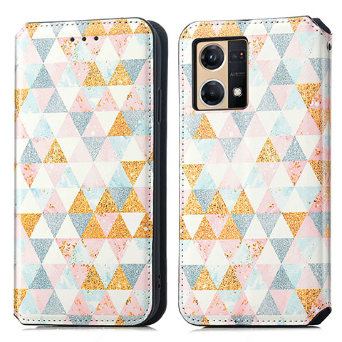 Coque Portefeuille Motif Fantaisie Livre Cuir Etui Clapet S02D pour Oppo F21 Pro 4G Blanc