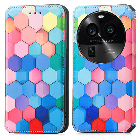 Coque Portefeuille Motif Fantaisie Livre Cuir Etui Clapet S02D pour Oppo Find X6 Pro 5G Colorful