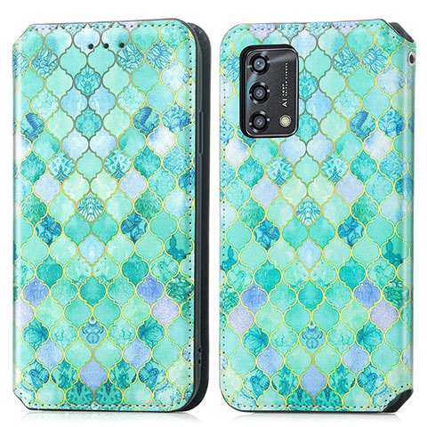 Coque Portefeuille Motif Fantaisie Livre Cuir Etui Clapet S02D pour Oppo Reno6 Lite Vert