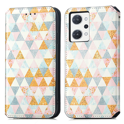 Coque Portefeuille Motif Fantaisie Livre Cuir Etui Clapet S02D pour Oppo Reno7 A Blanc