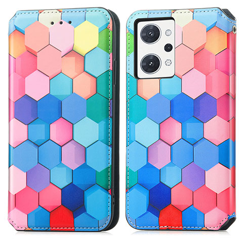 Coque Portefeuille Motif Fantaisie Livre Cuir Etui Clapet S02D pour Oppo Reno7 A Colorful