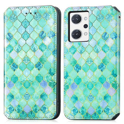 Coque Portefeuille Motif Fantaisie Livre Cuir Etui Clapet S02D pour Oppo Reno7 A Vert