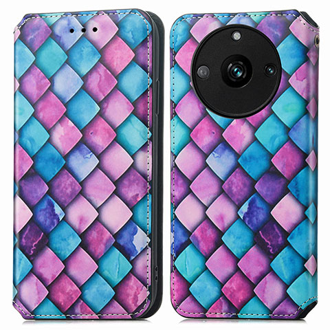 Coque Portefeuille Motif Fantaisie Livre Cuir Etui Clapet S02D pour Realme 11 Pro 5G Violet