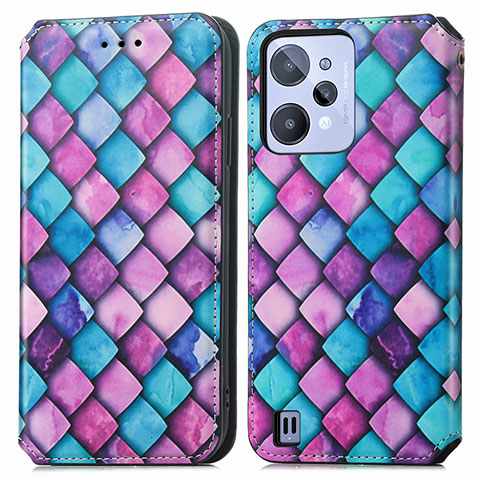 Coque Portefeuille Motif Fantaisie Livre Cuir Etui Clapet S02D pour Realme C31 Violet