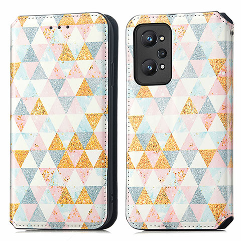 Coque Portefeuille Motif Fantaisie Livre Cuir Etui Clapet S02D pour Realme GT2 5G Blanc