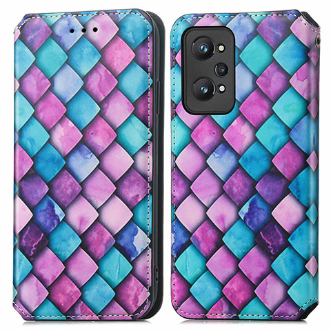 Coque Portefeuille Motif Fantaisie Livre Cuir Etui Clapet S02D pour Realme GT2 5G Violet