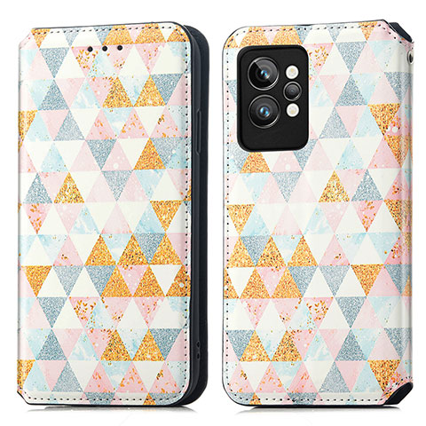 Coque Portefeuille Motif Fantaisie Livre Cuir Etui Clapet S02D pour Realme GT2 Pro 5G Blanc