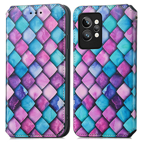 Coque Portefeuille Motif Fantaisie Livre Cuir Etui Clapet S02D pour Realme GT2 Pro 5G Violet