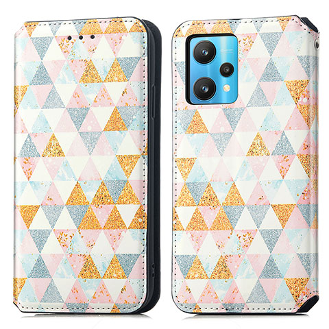 Coque Portefeuille Motif Fantaisie Livre Cuir Etui Clapet S02D pour Realme V25 5G Blanc