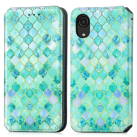 Coque Portefeuille Motif Fantaisie Livre Cuir Etui Clapet S02D pour Samsung Galaxy A03 Core Vert