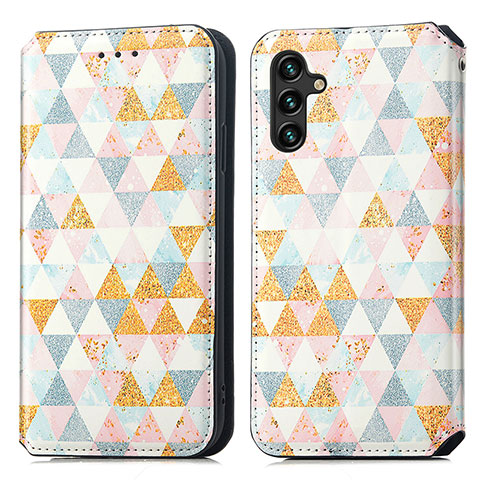 Coque Portefeuille Motif Fantaisie Livre Cuir Etui Clapet S02D pour Samsung Galaxy A04s Blanc