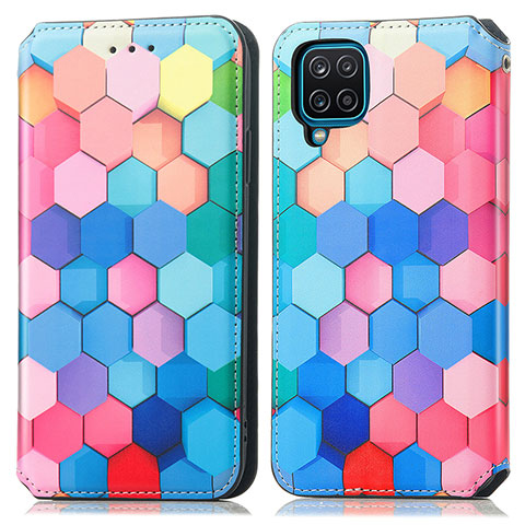 Coque Portefeuille Motif Fantaisie Livre Cuir Etui Clapet S02D pour Samsung Galaxy A12 5G Colorful