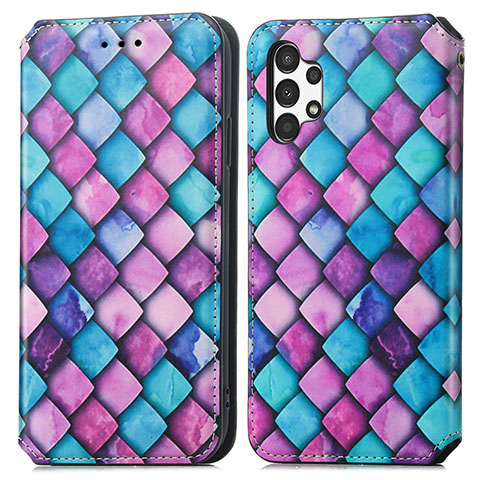 Coque Portefeuille Motif Fantaisie Livre Cuir Etui Clapet S02D pour Samsung Galaxy A13 4G Violet