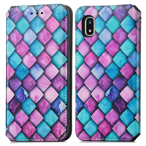 Coque Portefeuille Motif Fantaisie Livre Cuir Etui Clapet S02D pour Samsung Galaxy A20 SC-02M SCV46 Violet