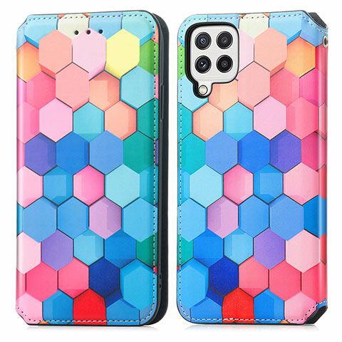 Coque Portefeuille Motif Fantaisie Livre Cuir Etui Clapet S02D pour Samsung Galaxy A22 4G Colorful