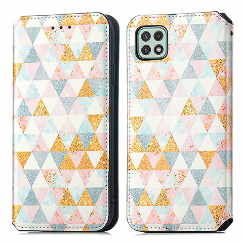 Coque Portefeuille Motif Fantaisie Livre Cuir Etui Clapet S02D pour Samsung Galaxy A22 5G Blanc