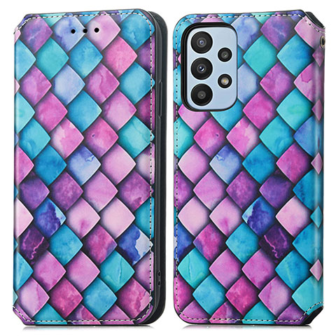 Coque Portefeuille Motif Fantaisie Livre Cuir Etui Clapet S02D pour Samsung Galaxy A23 4G Violet