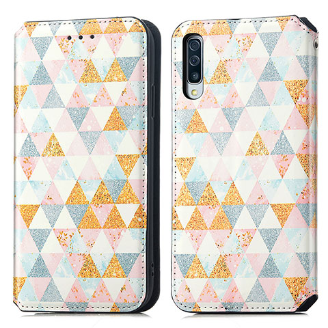 Coque Portefeuille Motif Fantaisie Livre Cuir Etui Clapet S02D pour Samsung Galaxy A50S Blanc