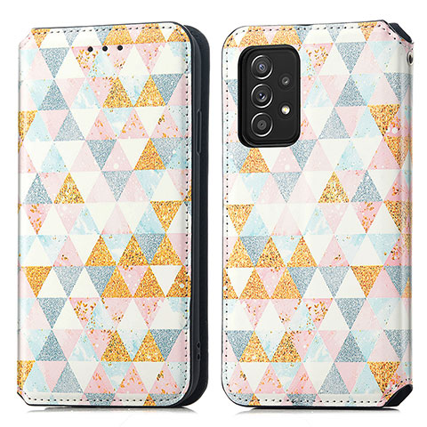 Coque Portefeuille Motif Fantaisie Livre Cuir Etui Clapet S02D pour Samsung Galaxy A52s 5G Blanc