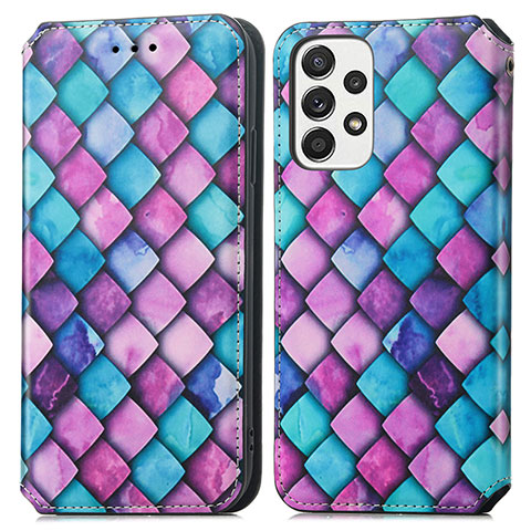 Coque Portefeuille Motif Fantaisie Livre Cuir Etui Clapet S02D pour Samsung Galaxy A53 5G Violet