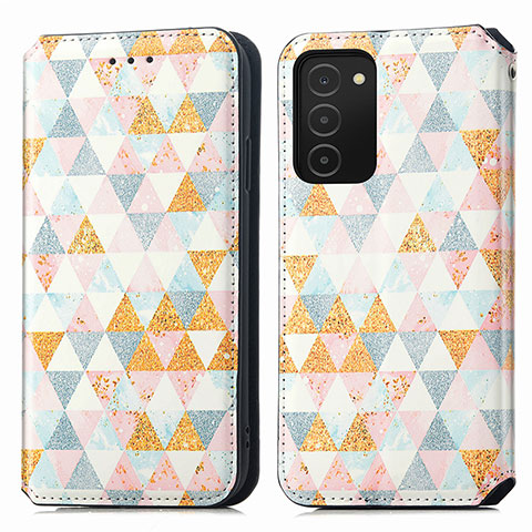 Coque Portefeuille Motif Fantaisie Livre Cuir Etui Clapet S02D pour Samsung Galaxy M02s Blanc