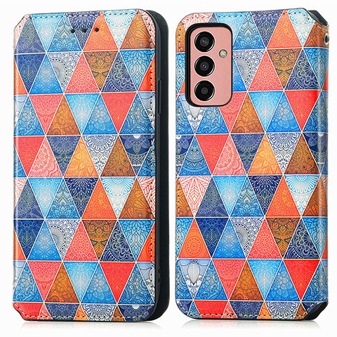 Coque Portefeuille Motif Fantaisie Livre Cuir Etui Clapet S02D pour Samsung Galaxy M13 4G Marron