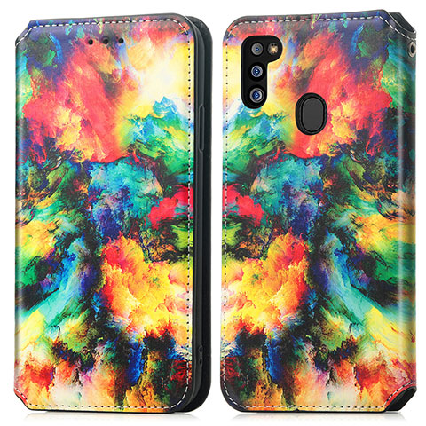 Coque Portefeuille Motif Fantaisie Livre Cuir Etui Clapet S02D pour Samsung Galaxy M21 Mixte