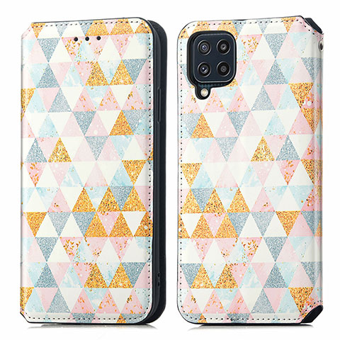 Coque Portefeuille Motif Fantaisie Livre Cuir Etui Clapet S02D pour Samsung Galaxy M32 4G Blanc