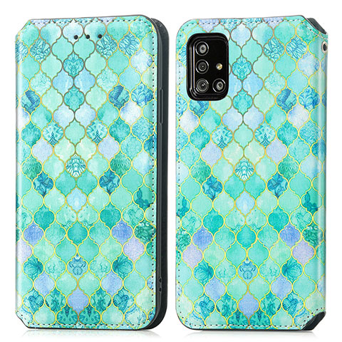 Coque Portefeuille Motif Fantaisie Livre Cuir Etui Clapet S02D pour Samsung Galaxy M40S Vert